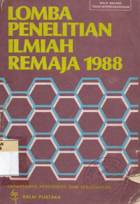 Image of Lomba Penelitian Ilmiah Remaja 1988